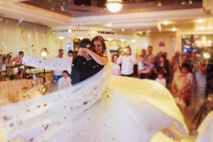 GC Events - Happy bride and groom their first dance